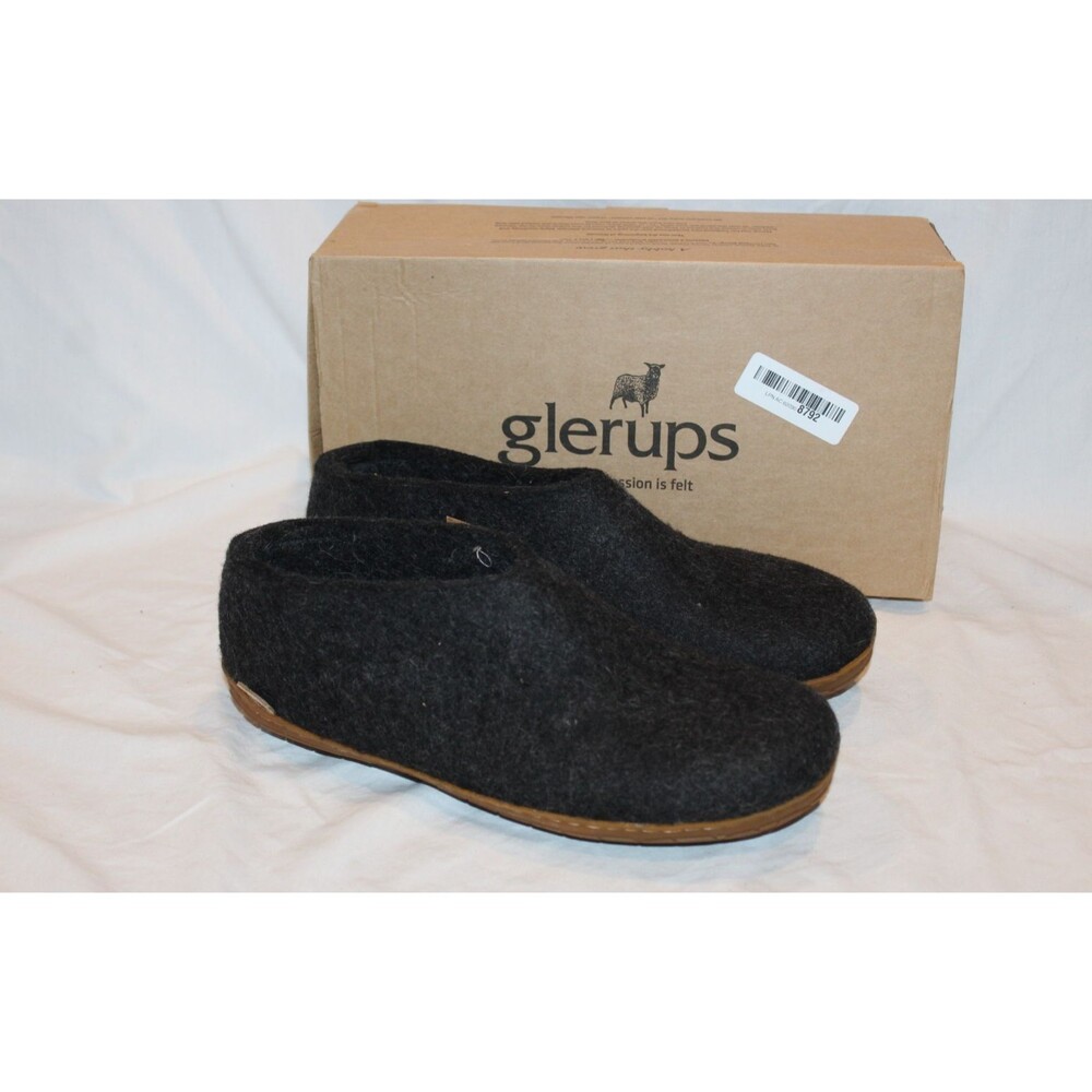 Glerups 100% Gray Wool Men’s Sz EU 45 US 12 Rubber Outsole Slipper Booties